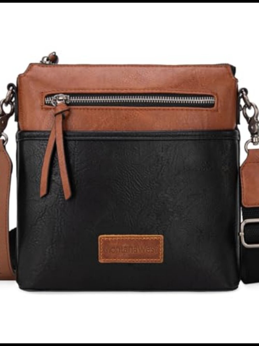 Montana West Large Multi Pocket Crossbody Bag with Guitar Strap